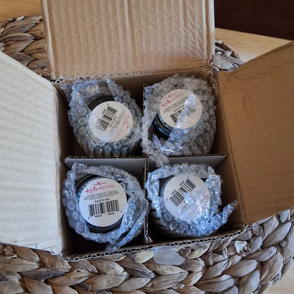 BNIB KATE ASPEN Set Of 4 Elegant Blue and Gold Candle Holder - Picture 11 of 11